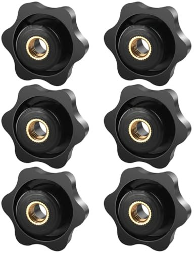 BOUMVID Sterngriffmutter M6 6 Stück, Flügelmutter Äußerer Durchmesser 32mm, Rändelschraube Innengewinde Messing, Sterngriff für Maschinen und Anlagen, Werkzeugmaschinen, Fitnessgeräte, Möbel