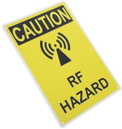FUNOMOCYA Radio Frequency Hazard Sign Safety Sign Wall Caution for Factory Warehouse Warning Sticker Gd20-s-22