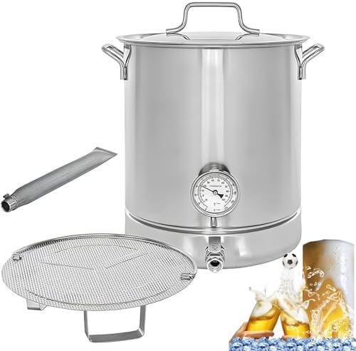 GUUFUFA 40L All-in-One Casa Birra Brewer 304 Sistema di fermentazione In Acciaio Inox Secchio per Vino Secchio con Spigot Lattina di Latte Secchio per Latte Resistente per Latte e Vino