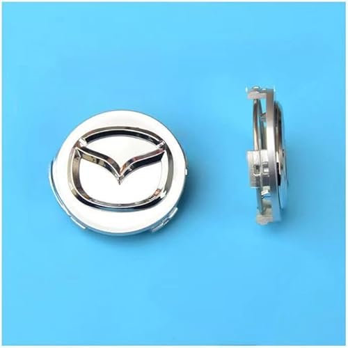 WXGBH Auto Nabendeckel für Mazda MX-5 NB,ABS Nabenkappen Auto Felgendeckel mit Logo Felgenkappen Staubdicht Radnabenabdeckung Anti-Erosion Radmutterkappen Auto Zubehör,Silver Short Legs