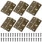 QINGHEC 6 Pcs Retro Door Hinges, Folding Butt Hinges, 2.5'' Small Brass Hinges with 36 Pcs Screws, Metal Door Hinges, Small Hinges for Wood, Bronze Hinges for Cupboard Doors Cabinet Window