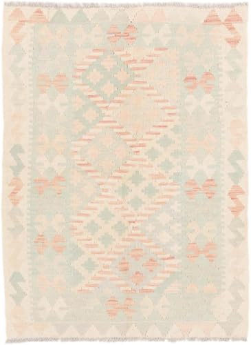 Nain Trading Kelim Afghan 89x119 Handgewebt Orientteppich Teppich Wolle