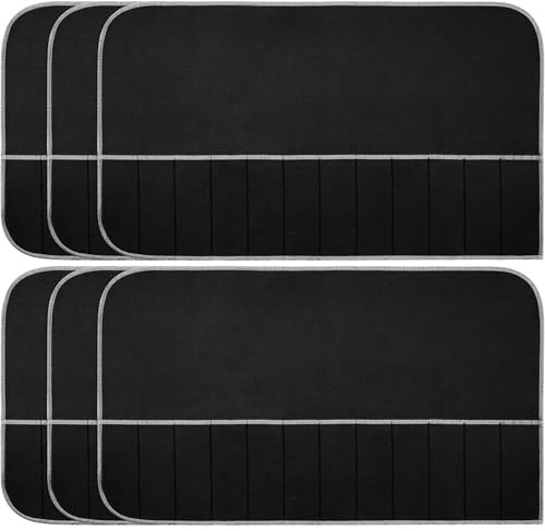 Silberspeicherbeutel Anti -Turner 12 Schlitz Silberstärke, 6pcs staubdicht faltbare Besteckspeicher mit weißem Ribbon Silbertaschen