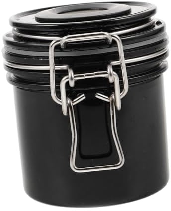 FOMIYES Metal Plastic Lash Extension Jar Airtight Glue Storage Container Black Eyelash Glue Shaker Strong Hold Lash Supply Storage