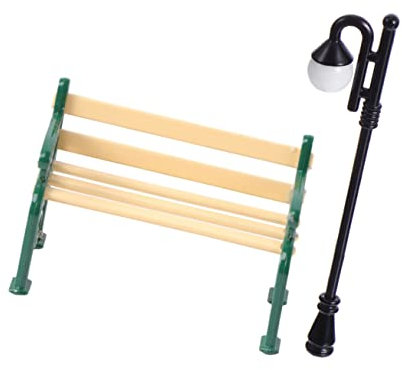 Vaguelly 2stücke Miniatur Gartenbank Aus Resin Für Puppenhaus Und Landschaftsmodelle Dekorative Parkbank Für Kinderzimmer Spielzeug Und Fotografie