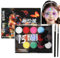 HOUSN Kinderschminke, Kinderschminke Fasching,Schminke Karneval,15 Farben Schminkfarben Schminkpalette, Waschbar Face Paint Bodypaint Schminkset, Mit 2 Pinsel,FüR Halloween Karneval Make-Up Fasching