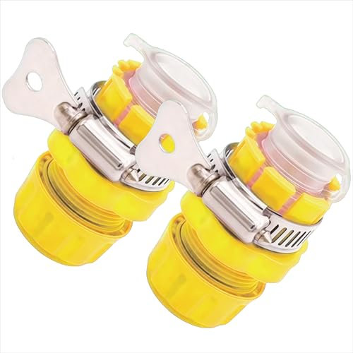 Universal Faucet Connector Adapter, Hose to Faucet Adapter, Hose Faucet Connector (15-20mm) Suitable for Garden, Kitchen, and Bathroom Universal Faucet Adapters (Yellow)