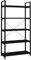 Panana Industrial Wood and Metal Bookcase, 5 Tier Rustic Wooden Bookshelves Free Standing Shelves for Wall Ladder Shelving Unit Heavy Duty Open Storage Shelves (BK)