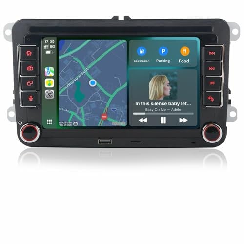 Autoradio per VW con Carplay/Android Auto,Autoradio Stereo con Slot per Schede TF&USB,Sistema Linux Doppio Din Car Stereo per VW Seat Golf 5/6 Passat Jetta Beetle EOS,Radio VW 3s boot up