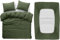 BedLooms 4 Piece King Size Bedding Set Olive Green Duvet Cover Sets Fitted Sheet with Pilow cases King Size Duvet Set Soft and Fade Resistant Brushed Microfiber Bedding Quilt Cover Set