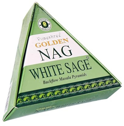 NKlaus Räucherkegel golden nag räucherkegel, zum Räuchern White, 10 Stück | für Räuchern; für Meditation; für Yoga; white sage räucherkegel; räucherkegel salbei