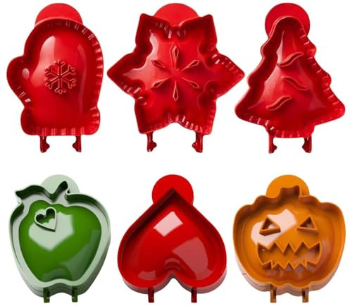 6 Pcs Hand Pie Molds, One-Press Hand Pie Maker, Dough Press Pocket Pie Mold, Christmas Mini Pie Makers, Halloween Pumpkin Pie Decoration, Mini Pocket Pie Molds for Baking Christmas Party