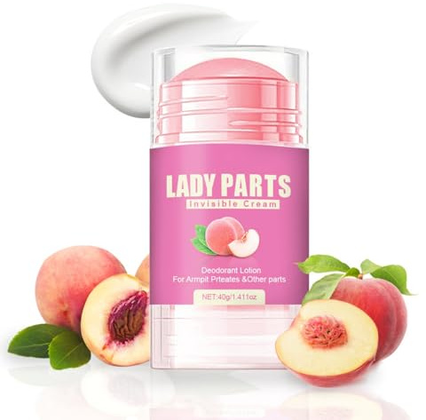 Peach Deodorant Stick for Women, Aluminum-Free Whole Body Deodorant, Invisible Cream Antiperspirant & Long-Lasting Sweat Odor Protection, Fresh Peach Scent, Moisturizes and Smooths Skin, 40g