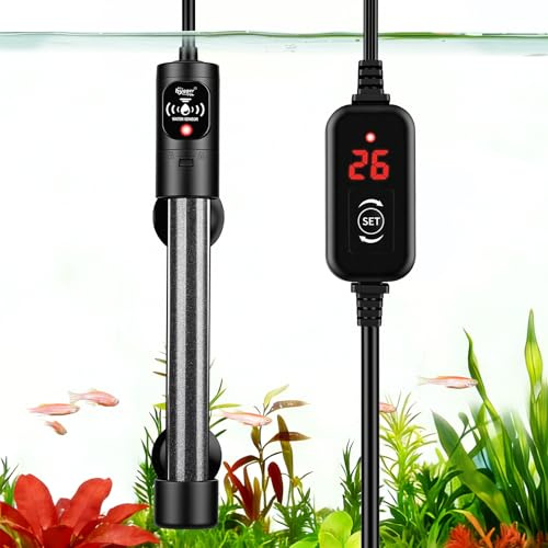 hygger Chauffage Aquarium 300W, Submersible Chauffages pour Aquarium avec Contrôleur de la Température Aquarium Heater de Tortue pour 152 à 302 litres