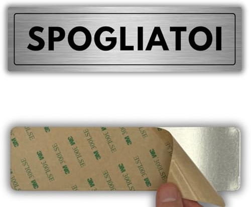 LEIASA | Cartello Spogliatoio - 5x18 cm - Alluminio - Cambio Abiti Comune | Placca Spogliatoio Unisex, Adesivo Camerino Misto, Insegna Vestizione Sportiva, Segnale Armadietti, Avviso Zona Docce