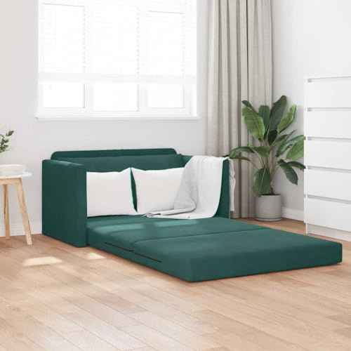 Emmtore Schlafsofa Dunkelgrün 124 x 204 x 61 cm Samt