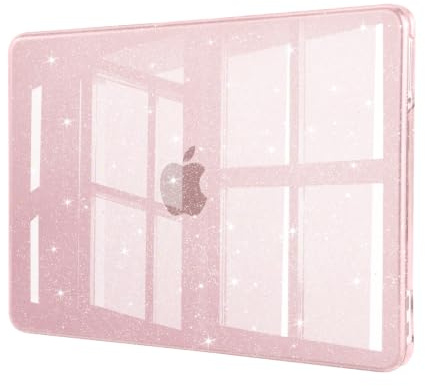 MOSISO Kompatibel mit MacBook Neo Hülle 13 Zoll A3404 mit A18 Pro Chip 2026 | Kristallklar Glitzernd Ultradünne, Kratzfest Hartschale Snap Schutzhülle Kompatibel mit MacBook Neo 13 Zoll Hülle, Rosa