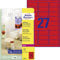 AVERY Zweckform L6003-25 leuchtend neonrote Etiketten (675 Aufkleber, 63,5x29,6mm auf A4, selbstklebend, bedruckbar, wiederablösbar, farbige Klebeetiketten zum auffälligen Kennzeichnen) 25 Blatt