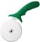 Hygiplas Pro-Grade Pizza Cutter 102mm/4 inch, Stainless Steel Wheel, Kitchen Pizza Wheel Slicer, Smooth Wheel Action, Dishwasher Safe, Colour Coded Green Handle, Professional or Home Use | CC408