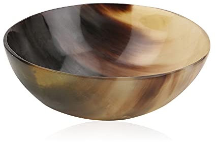 Handicrafts Home Ox Horn Shave Brush Bowl Lathering Up Shaving Soap Cup Mug Palm Dish Real Handmade Bowls – Christmas Gifts (5 Inch Diameter)