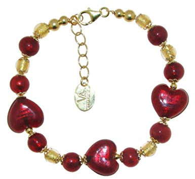 Venetiaurum - Bracelet femme avec perles en verre original de Murano et Argent 925 - Bijou certifié made in Italy