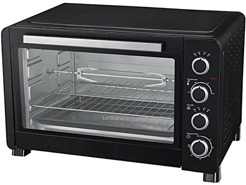 Suministros Infantes Elektrischer Konvektions und Rustipollo-Ofen 60 Liter 2000W Schwarz Garantie 1 Jahr, einstellbare Temperatur 100-230ºC. 645 * 400 * 435 mm