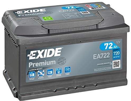Exide Premium EA722 TYPE 100/096 Car Van Battery - 12V 72Ah 720A - 4 Years Warranty (Please check size before buying)
