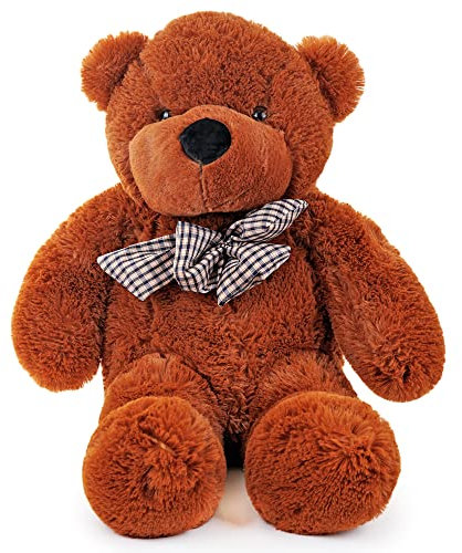 THE TWIDDLERS XL Großer Brauner Teddybär Kuscheltier, Stofftier, 80cm - Geschenk für Freundin, Kinder, Familie - Valentinstag & Muttertag