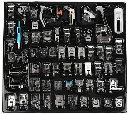 62Pcs Nähfuss set, Nähmaschinennähfüße, Nähfüße Zubehör Set für Babylock, Singer, Elna, Nähmaschinen