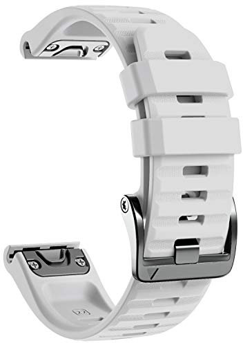 NotoCity Armband für Garmin Fenix 6/6 Pro/7/5/5 Plus, Fenix 8/E 47mm, Quickfit 22mm Armband für Garmin Forerunner 935/945/965, Instinct, Epix Gen 2, Quatix 5/6/7 Estrazarmband(Weiss)