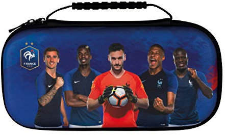 Konix FFF Housse de Protection et Transport pour Nintendo Switch, Switch Lite et Switch OLED - Rangement 8 Jeux - Motif équipe de France de Football