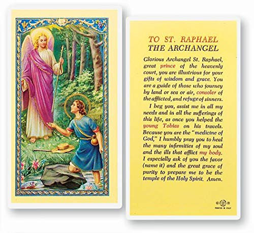 Heilige Karte mit Heiligen Raphael der Erzengel 5er Set