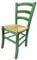 ZStyle Chaise en paille modèle Venezia en bois coloré, pour restaurant, gîte, cuisine - vert, bleu, jaune, rouge