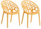 CLP 2er Set Gartenstühle Hope Kunststoff I Stapelstühle wetterfest und UV-beständig I Outdoorstühle pflegeleicht I Sessel für draußen, Farbe:orange