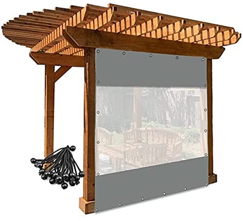 LSSHQ Pareti Laterali con Finestra, con Occhielli PVC Robusto Pannello in Tela Cerata Impermeabile, Resistente agli Agenti Atmosferici Tenda Divisoria per Pergola Portico Gazebo Giardino