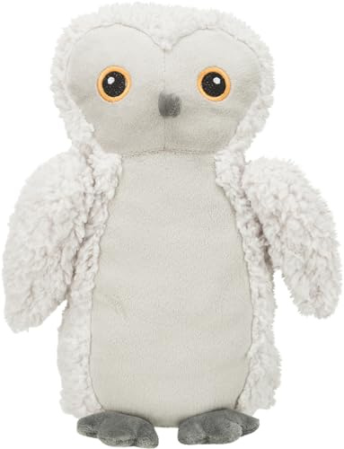 TRIXIE Soft Plush Owl Dog Toy - 28cm, Squeaky Dog Toy for Large & Small Dogs - 34876