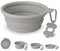 Bonza Extra Large Collapsible Dog Bowl 1500 mL, Sturdy Reinforced Rim, Includes Carabiner & Water Bottle Holder Keychain, Light Gray
