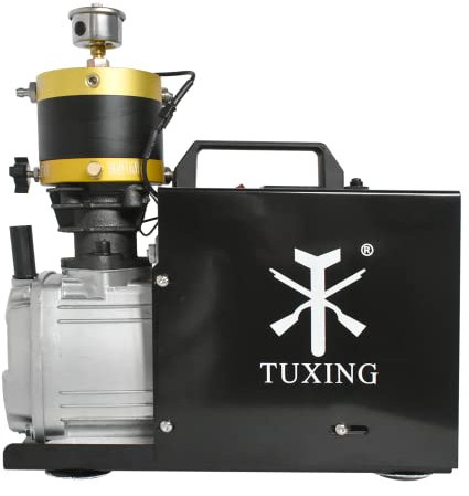 TUXING Pcp Air Compressor,4500Psi/30Mpa/300Bar Scuba Compressor, Adjustable Pressure Electric Compressor with Water/Fan Dual Cooling System for Pcp Air Rifle, Scuba Tank Charging (TXES012)