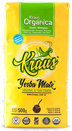 Kraus Yerba Mate Tee Traditional Con Palo 500g + Geschenk Probe (40g):Reich an Antioxidantien und Vitaminen, beschleunigt den Stoffwechsel, zuckerfrei | Argentinien