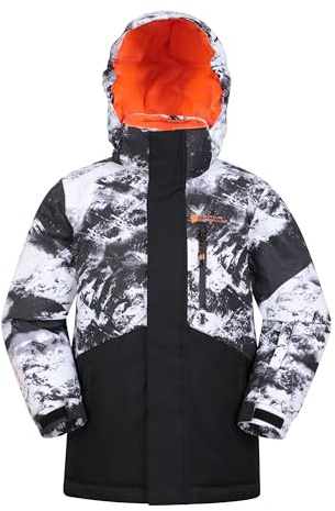 Mountain Warehouse Himalayan Kids Waterproof Ski Jacket - Breathable Childrens Coat withTaped Seams & Detachable Hood - Snowboarding Dark Grey 11-12y
