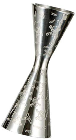 Misurino per cocktail e barista, in acciaio inox, 30 ml-45 ml, argento