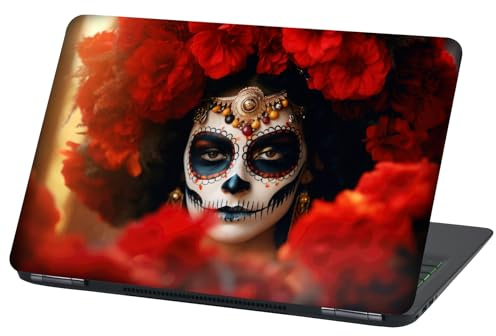 Finest Folia Laptop Film Cover: Strange Adhesive Film, Notebook Sticker, Protective Cover, Self-Adhesive Vinyl Skin Sticker, 17 Inches, LP107 La Catrina