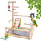 AMZTEMU Bird Playground Wood, Parrot Playstand, Spielzeug, käfig, Spielplatz, Nymphensittich Spielzeug, Vogelspielzeug, schaukel(37 * 26 * 44CM)