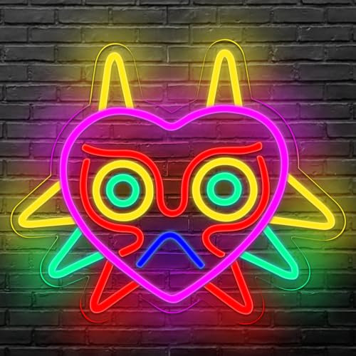 PILOYINDE Luce al Neon per Maschera Luce al Neon per Maschera da Gioco Luce al Neon a LED Zelda Adatta per Sala Giochi Camera da Letto Regalo di Festa