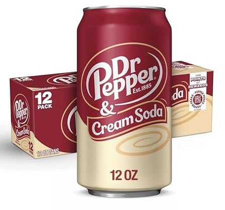 Dr Pepper Cream Soda Kohlensäurehaltiges Getränk - Erfrischungsgetränk -, 355 ml, 4260 ml, 12 Stück