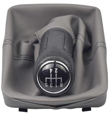 Toiumops Schaltknauf Schaltsack für VW Polo 9N 9N2 2002–2009, manueller Schaltknauf mit Gamaschenmanschetten