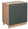 Vicco Mueble bajo de Cocina Fame-Line, Verde Dorado Casa de Campo/Roble Dorado, 80 cm, ET Roble