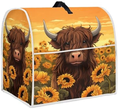 Upetstory Highland Cow Mixer Cover for 4.5-5 qt Kitchen Aid Mixer Covers Stand Mixer Coffee Maker Case Toaster Machine Dust Covers Protective Stand Mixer Cover with Top Handle