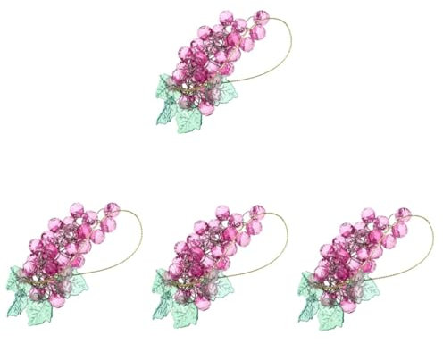 TOPBATHY 4 Stück Traubenanhänger künstliche Trauben Weintraube Ornament Miniatur-Traubenfigur Party Dekoration Wanddekoration Trauben Dekoration für die Hochzeit falsches Obst Acryl Violett