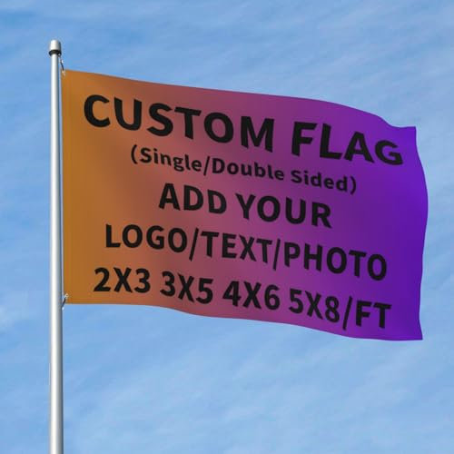 Personalisierte Flagge - Individuelle Flaggen 5x8 Ft, gestalten Sie Ihren Text, Ihr Logo oder Ihr Bild - Robustes Outdoor-Banner für Veranstaltungen, anpassbares Geschenk, beidseitig bedruckt
